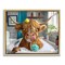 Stupell Industries Highland Cow Bubble Bath Floater Framed Canvas Wall Art Design by Mehu Art